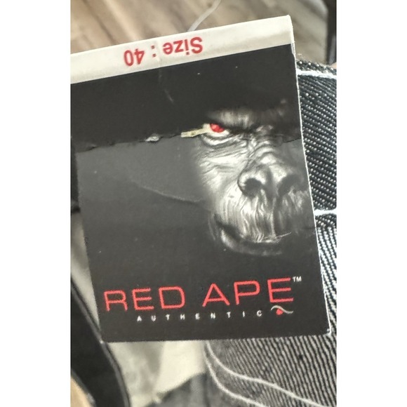 Red Ape Authentic Jeans 40 NWT Embroidered Y2K Streetwear Denim Baggy Belted 40 - Picture 10 of 14